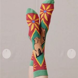 Double D Ranch Red and Green Patterned Socks